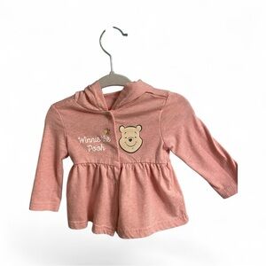 Disney Winnie the Pooh Pink Baby Long Sleeve Hoodie Dress 3-6M